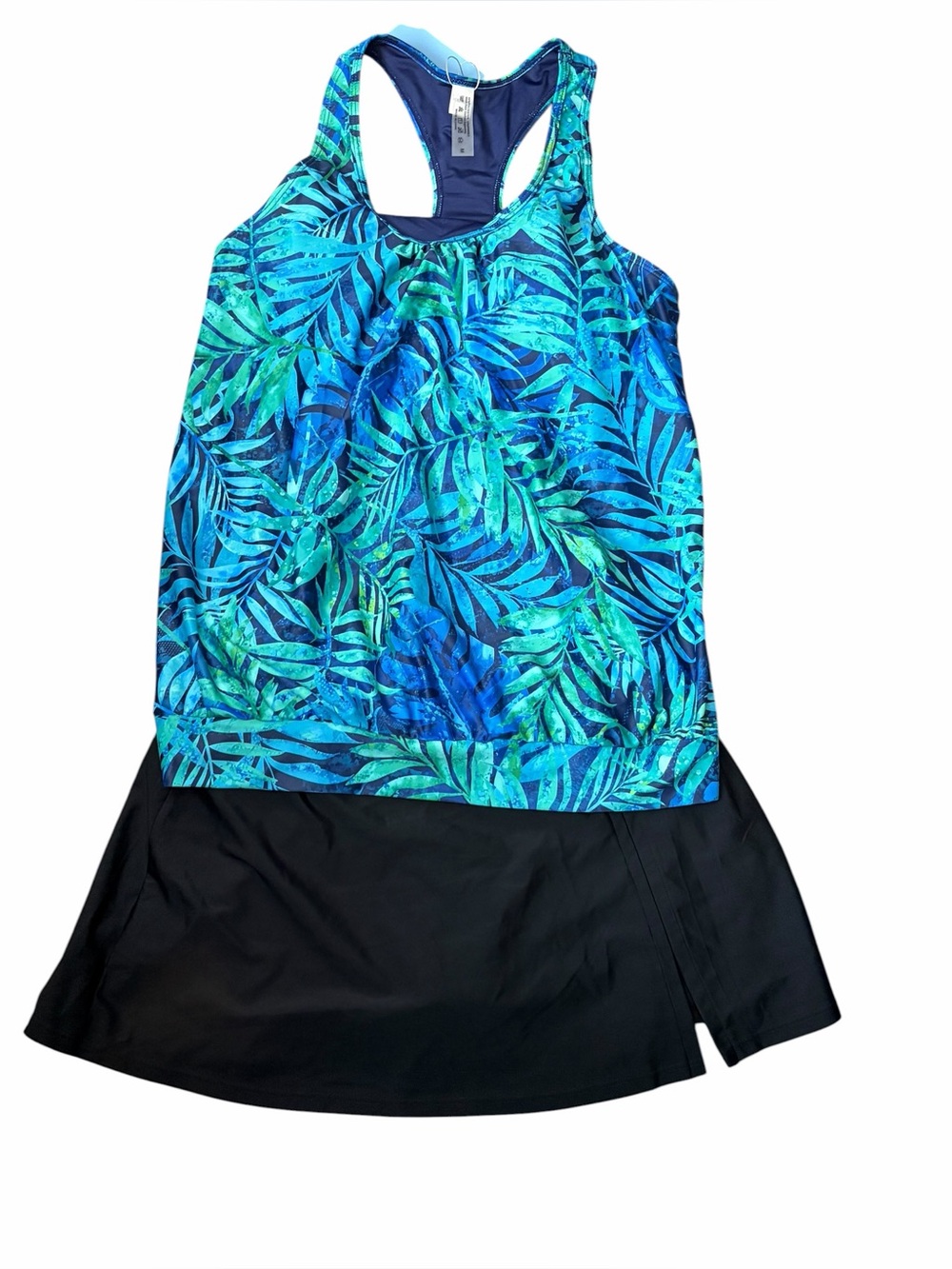 Tankini Set  and Green Tropical Leaf Print